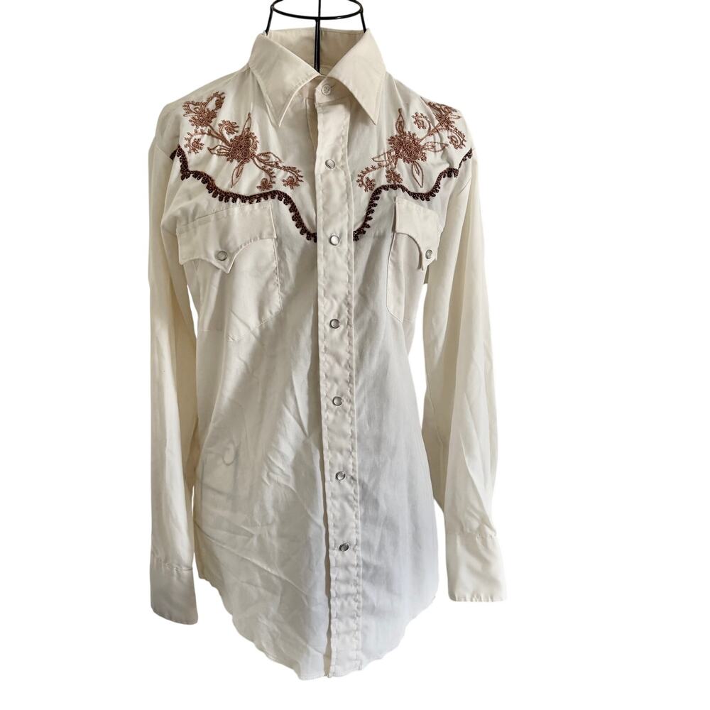 Vintage 60's Western Fashions Mens Embroidered Cowboy Shirt Rodeo Rockabilly